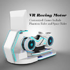 220V άσπρη μοτοσικλέτα προσομοιωτών Drive αυτοκινήτων εμφάνισης μάτι-σύλληψης χρώματος multiplayer Vr που συναγωνίζεται με το deepon E3