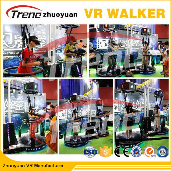 Μαύρα Treadmill προσομοιωτών VR εικονικής πραγματικότητας ελεύθερα παιχνίδια πυροβολισμού για το εμπορικό κέντρο