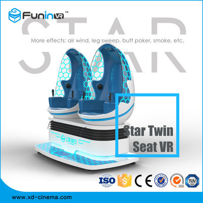 360 μικρό ίχνος δύο προσομοιωτών 220V εικονικής πραγματικότητας κινήσεων 9D βαθμού καθίσματα αυγών