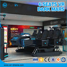 Παιχνίδια 6 Vr μαύρη εμφάνιση προσομοιωτών ISO9000 220V Multiplayer εικονικής πραγματικότητας καθισμάτων 9D